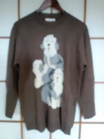 미사용*HIKOSEN CARA 스웨터 강아지 패턴 브라운  강아지