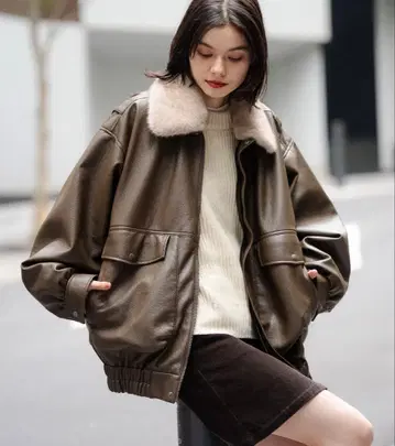 가죽 자켓 블루종 코트