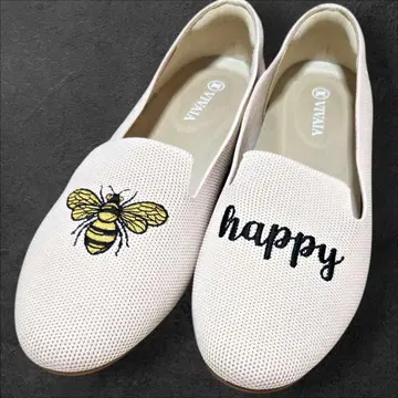 VIVAIA 비바 세탁 가능한 플랫슈즈 벌 자수 로퍼