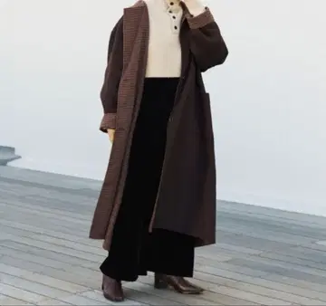 Kastane 체크 리버서블 체스터 롱 코트