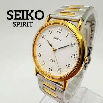 새상품 배터리 작동 SEIKO 세이코 손목시계 SPIRIT 콤비 라운드