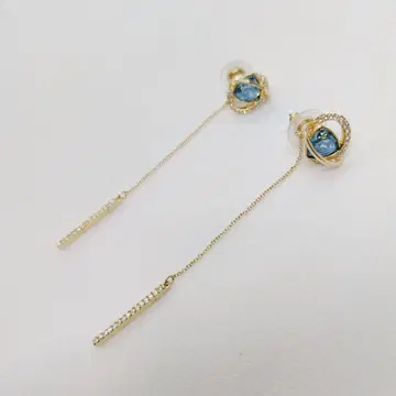 [ 새상품급 ] 스와로브스키 2way 귀걸이 스윙 바 블루 계열 흔들리는