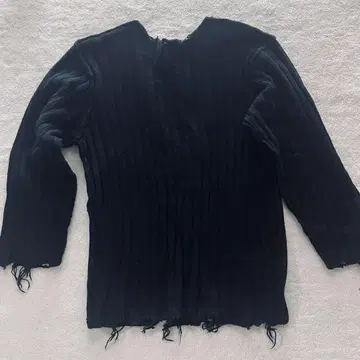 perverze 컷오프 니트 데미지 니트 블랙