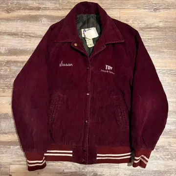 캐나다제 70's 코듀로이 바시티 자켓 버건디 빈티지 구제 의류
