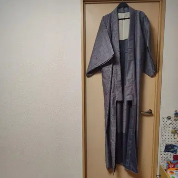 새상품 그레이  기모노 기하학 패턴