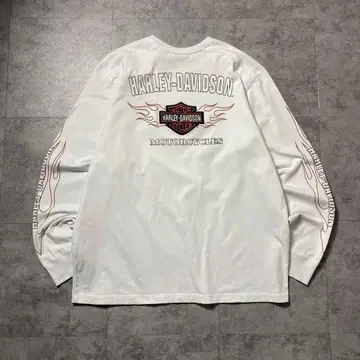 할리데이비슨 암 프린트 백 프린트 와펜 티셔츠 롱티