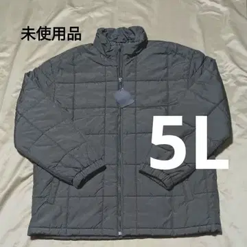 빅 사이즈 미사용품 5L 나일론 블록 퀼트 패딩 자켓 옷깃 카키