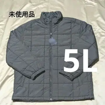 빅 사이즈 미사용품 5L 나일론 블록 퀼트 패딩 자켓 옷깃 카키