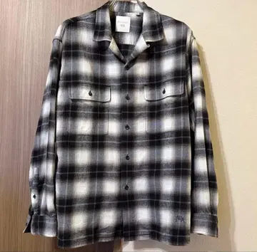 플란넬 체크 셔츠 블랙 화이트