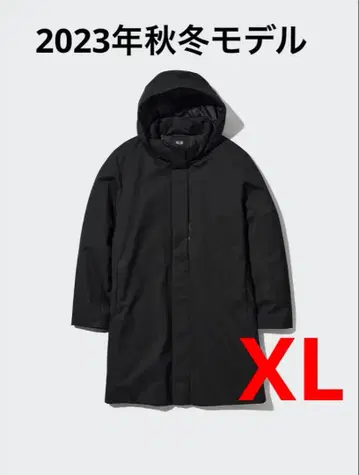 새상품급 유니클로 하이브리드 다운 코트 블랙 XL