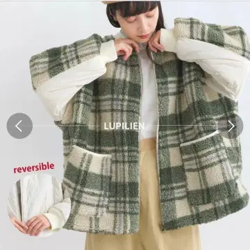 [ SALE!! ] 리버서블 블루종 아이보리 x 그린 체크