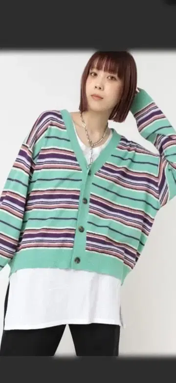 RNA K2716 루프얀 보더 가디건 거의 미사용