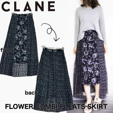 CLANE 클라네 플라워 콤비 플리츠 스커트 S