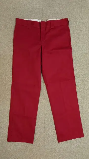 디키즈 슬림 스트레이트 빨간색 워크 팬츠 코튼 혼방 34 32