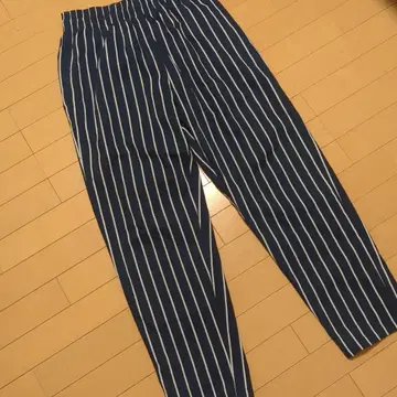 Cockman 네이비와 화이트 스트라이프 팬츠 셰프 팬츠 쿠크맨 L