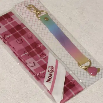 컬러풀 피치 노아님 리본 스카프 스트랩