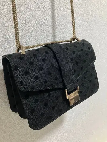 ZARA 도트 무늬 블랙 숄더백
