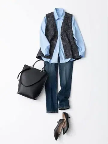 PLST 트위드 페플럼 베스트 M