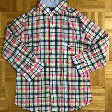 Psycho Bunny 체크 무늬 긴팔 셔츠 사이즈 2