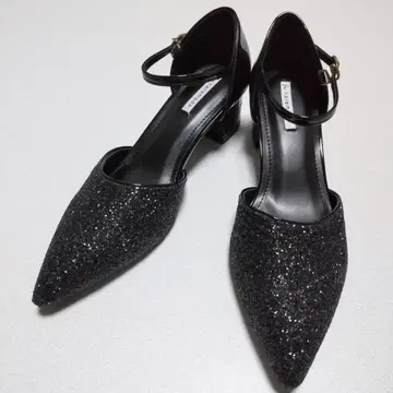 미사용품 niana haremoda 글리터 청키힐 펌프스