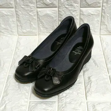 [ 새상품급 ] 블랙 펌프스 5E 천연 가죽 23.0cm 일본제