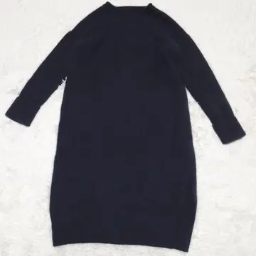 쿠미쿄쿠 울 라쿤 혼방 다크 네이비 긴팔 니트 원피스 M