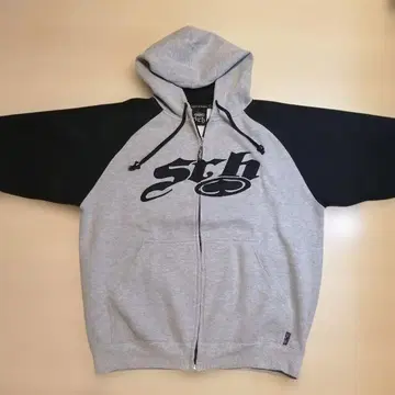 SRH 에스알에이치 풀 지퍼 후드티 그레이/블랙 L 사이즈