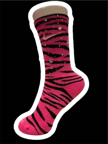 NIKE 삭스 스톤 데코 핑크 제브라