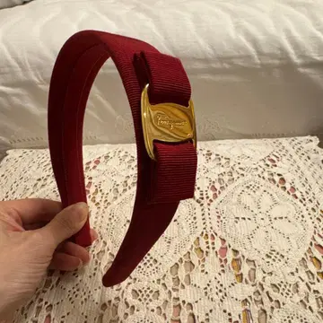 와인 레드 리본 포함 헤어밴드