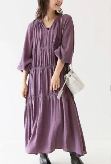 SLOBE 퍼플 롱 원피스