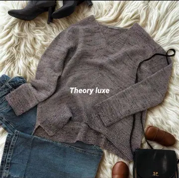 띠어리 럭스 니트 스웨터 울 실크 혼방 V넥 핑크