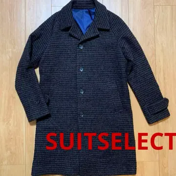 SUITSELECT 발라칼라 코트 스텐카라 코트 브라운 하운드투스 패턴