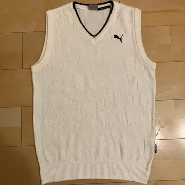 PUMA 화이트 V넥 베스트 XL