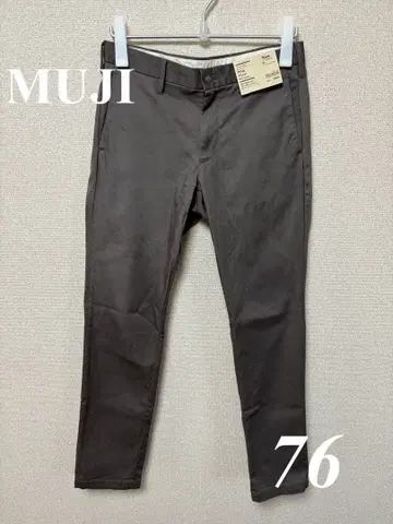 [무인양품] 새상품급 스트레치 치노 슬림 팬츠 W76 그레이쉬 브라운