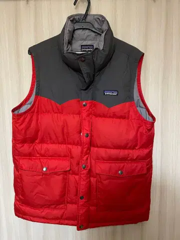 Patagonia 다운 베스트 S 레드/그레이