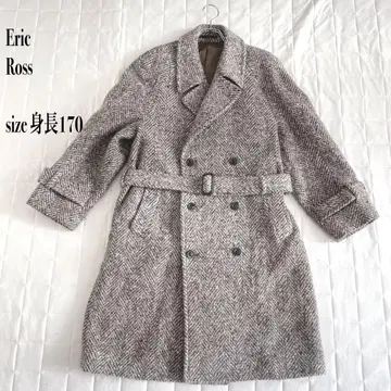 Eric Ross 더블 브레스트 코트 브라운 신장 170 사이즈