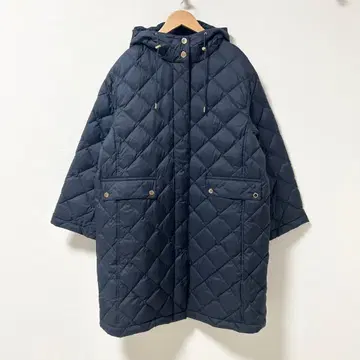 새상품급 매킨토시 다운 퀼트 후디드 코트 네이비 빅 사이즈 44