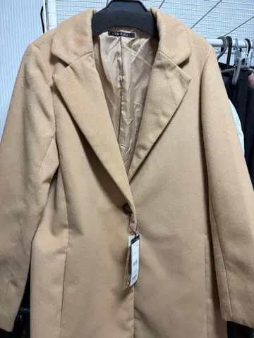 베이지 체스터 코트 울 혼방