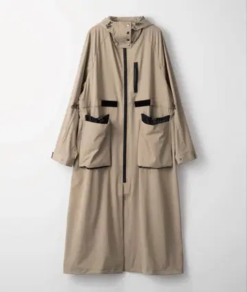 [ led.tokyo ] 새상품급 베이지 후드 부착 롱 코트