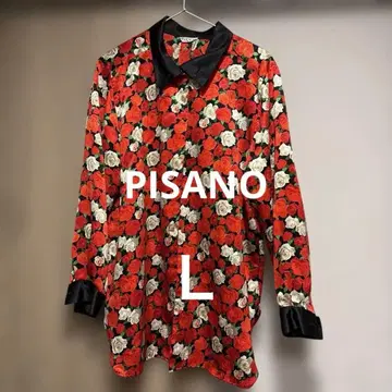 [ 새상품급 ] PISANO 긴팔 셔츠 장미 무늬