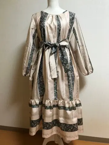 루즈핏 원피스 기모노 리메이크  베이지