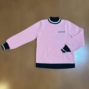 JUN&ROPE 준앤로페 하이넥 스웨터 핑크 x 블랙 새상품급