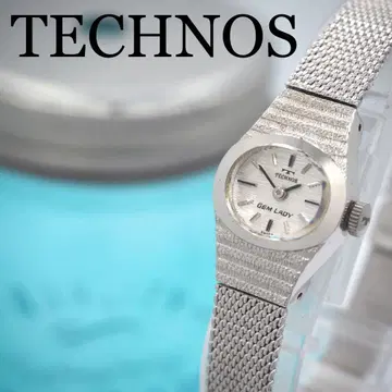 327 작동 TECHNOS 시계 수동 와인딩 젬 레이디 여성용 화이트