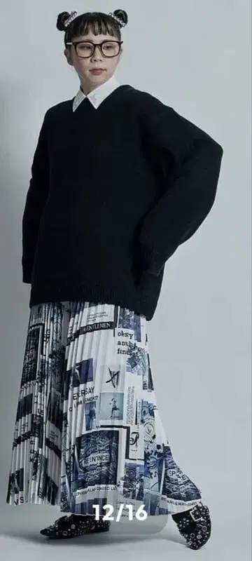 토마스 매그파이 플리츠 스커트 그래픽 디자인 38