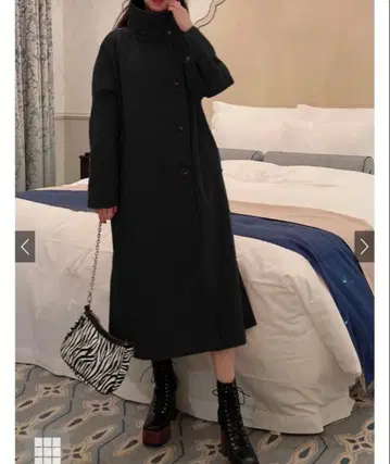 그레일 스탠드 카라 페이크 울 코트 [K9048x] 블랙