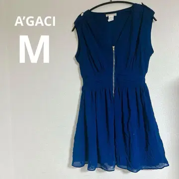 AGACI [ M ] 아가시 네이비 파티 드레스 미니 원피스 어깨 버튼