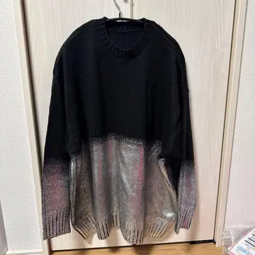 호일 프린트 오버사이즈 풀오버 블랙