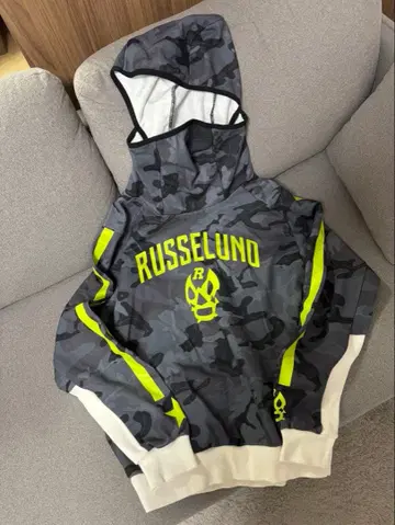 RUSSELUNO 카모 패턴 후드 맨투맨 사이즈 5