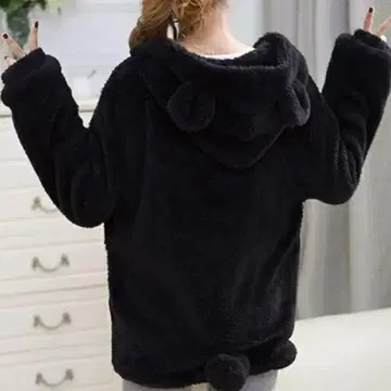 아우터 룸웨어 후드티 곰 귀 곰