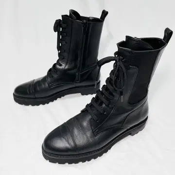 DIANA 부츠 사이드 고어 사이드 지퍼 블랙 스트레이트 팁 24.5